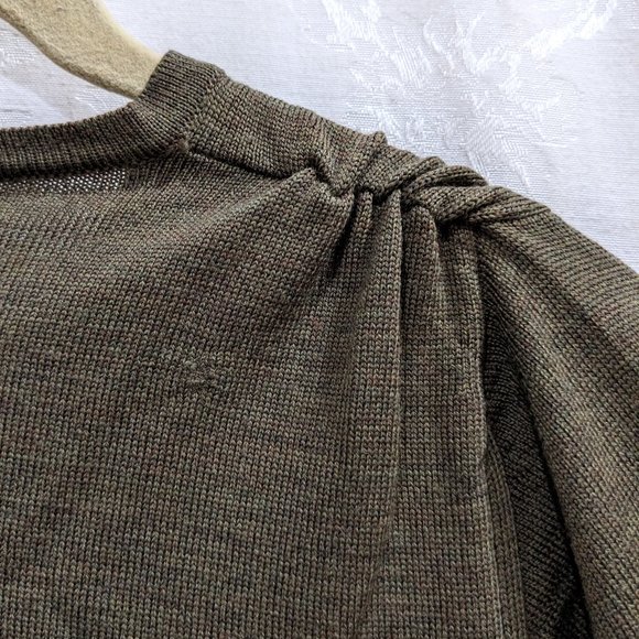Vintage Henri Bendel Merino Wool Olive Long Tunic Sweater 100% Extrafine Italy - Picture 4 of 4